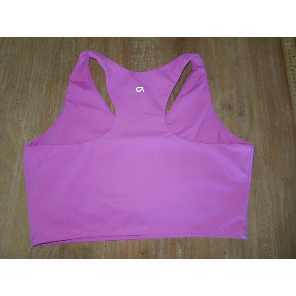 GapFit Womens Pink Racerback V-Neck Sports Bra Large Activewear Gym‎ Yoga L